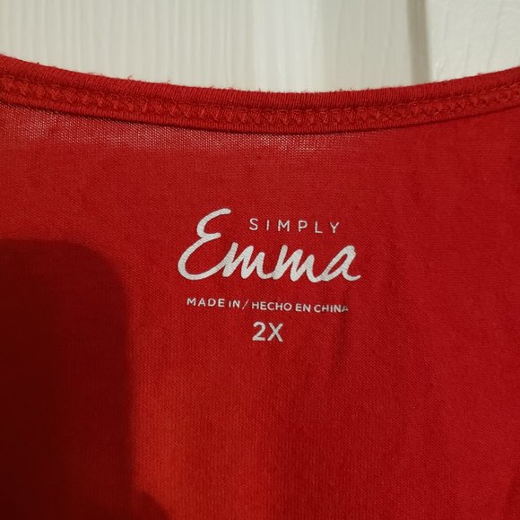 Women's red beaded top 2x - Picture 3 of 4